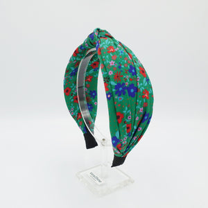 veryshine.com Headband Green small floral headband colorful top knot hairband for women