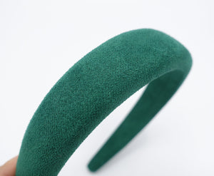 veryshine.com Headband Green Suede fabric headband, padded headband for women