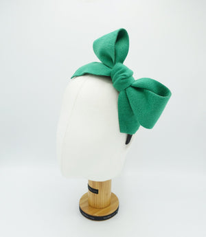 veryshine.com Headband Green woolen bow knot headband black hairband cute hair accessory for women