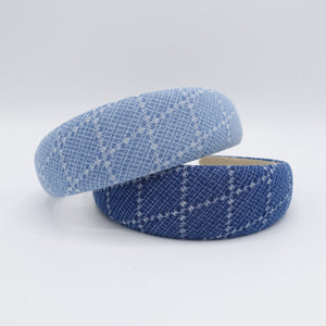 veryshine.com Headband grid denim padded headband casual cotton hairband for women
