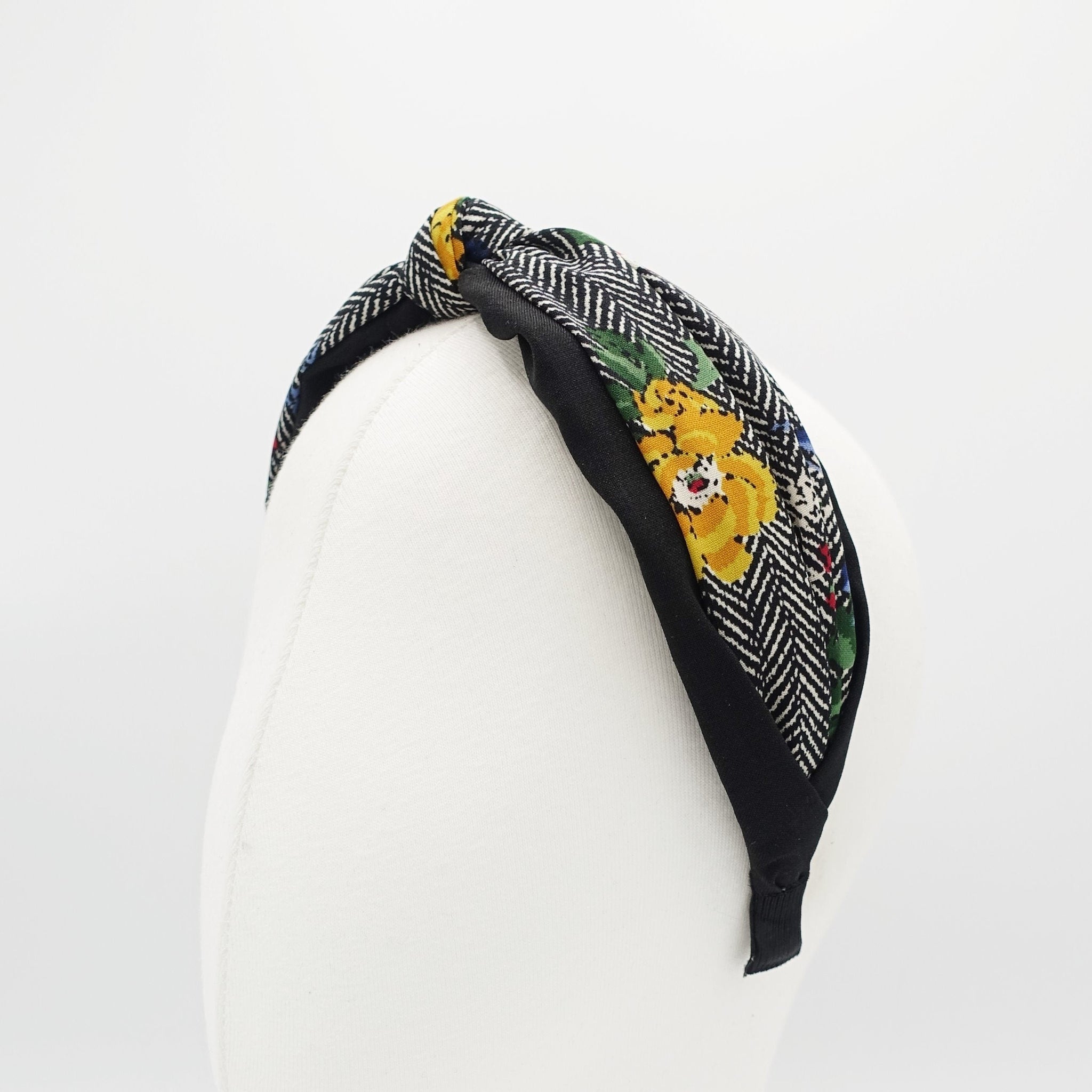 veryshine.com Headband herringbone flower headband layered knot hairband woman hair accessory