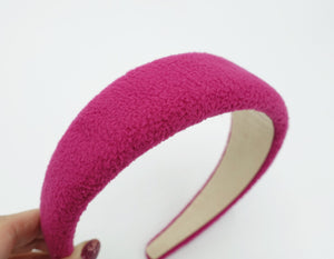 veryshine.com Headband Hot pink polar fleece headband padded hairband Fall Winter casual hair accessory for women