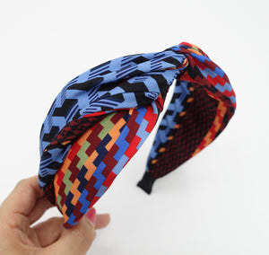 veryshine.com Headband houndstooth check headband multi colored twisted hairband for women