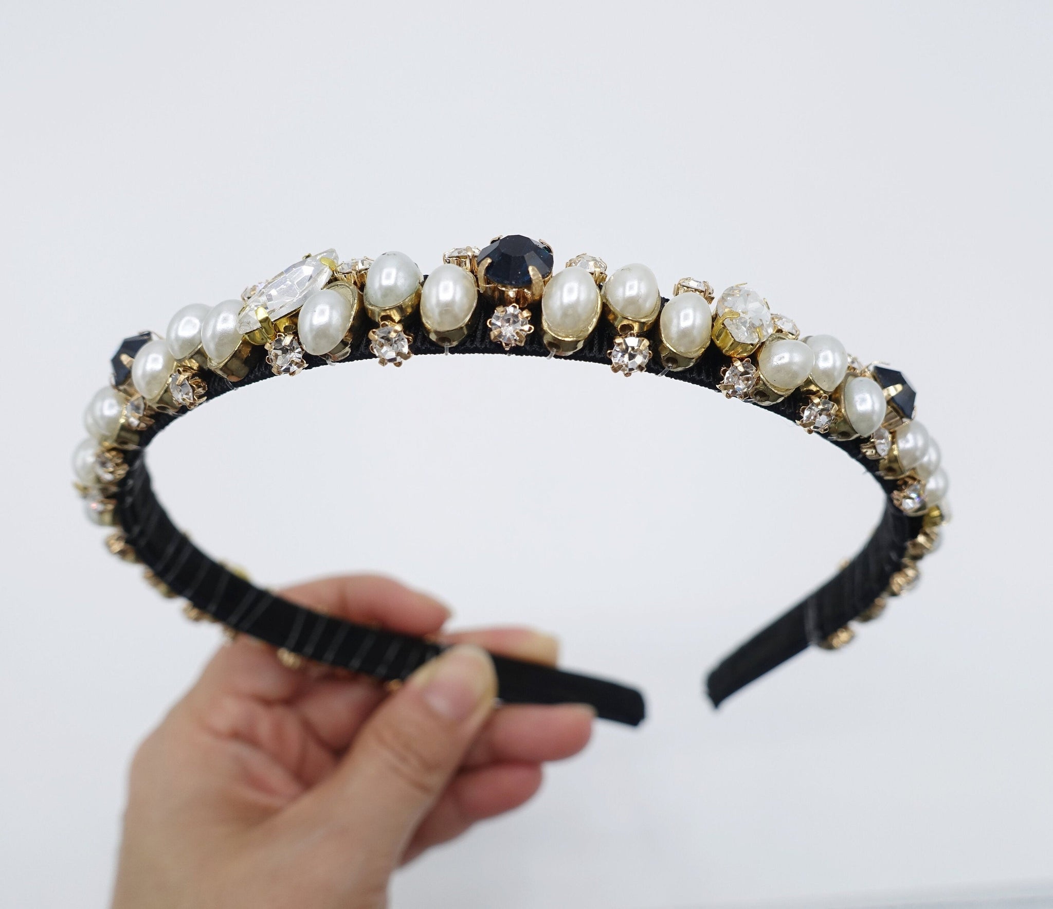 veryshine.com Headband jewel pearl rhinestone beaded thin headband