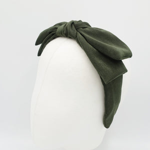 veryshine.com Headband Khaki green layered bow headband wired bow hairband for women