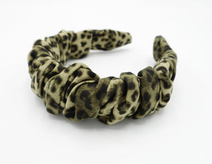 veryshine.com Headband Khaki leopard headband spiral pleated hairband stylish hair accessory for women