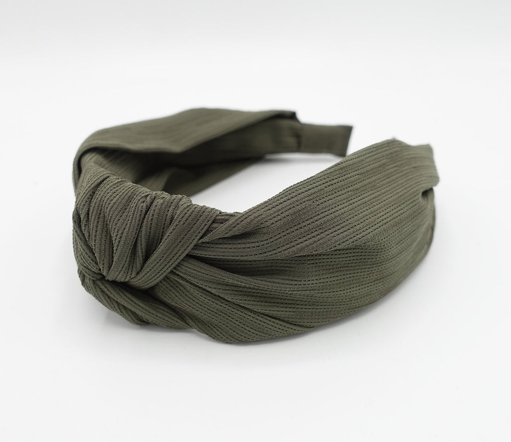 veryshine.com Headband Khaki micro corrugated knot headband casual women hairband