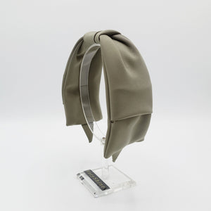 veryshine.com Headband Khaki solid satin bow tie headband formal hair accessory for women