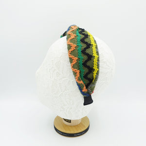 veryshine.com Headband Khaki vivid knit twist headband zigzag stripe pattern hairband Winter hair accessory for women