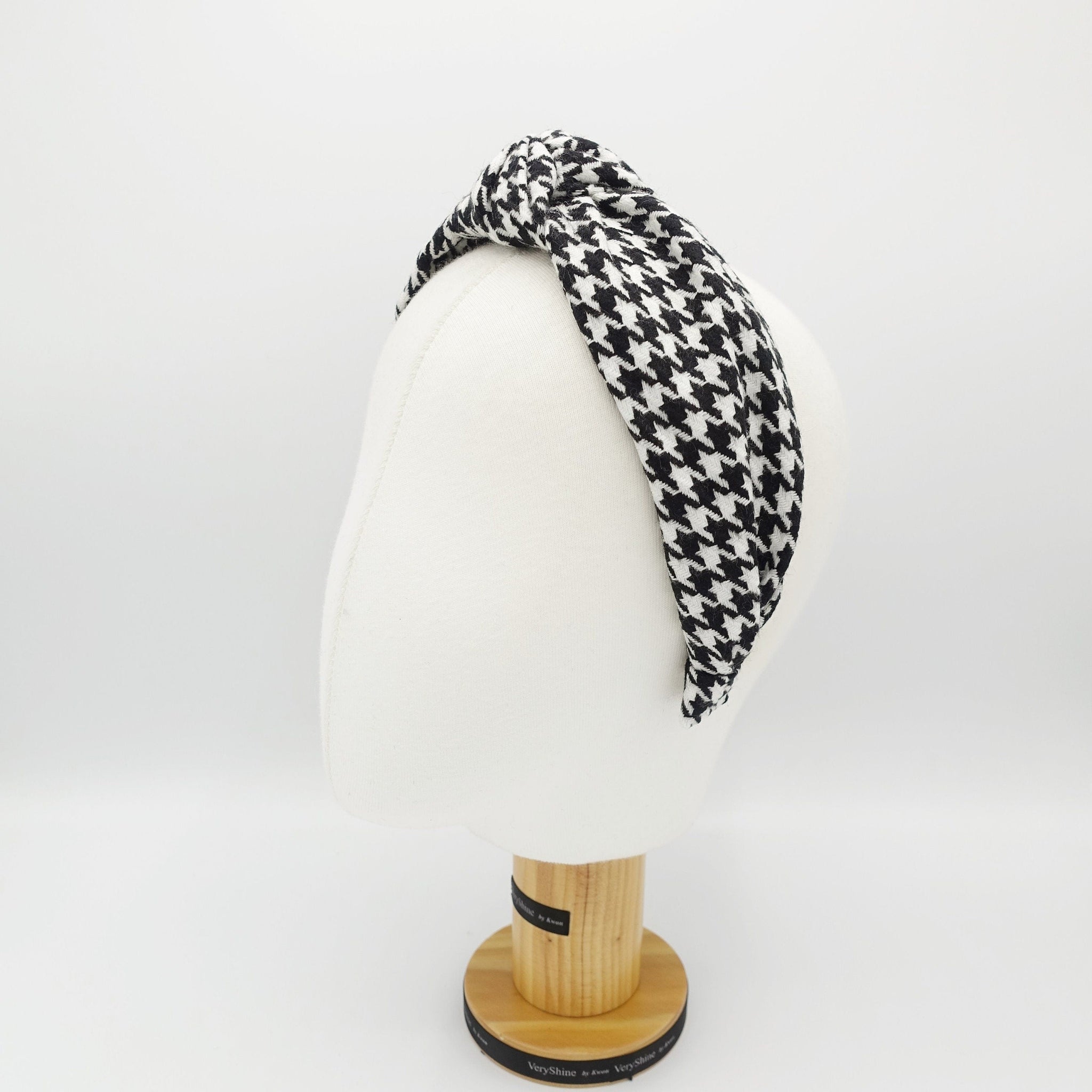 veryshine.com Headband knotted headband houndstooth hairband large pattern headband women hair accessory