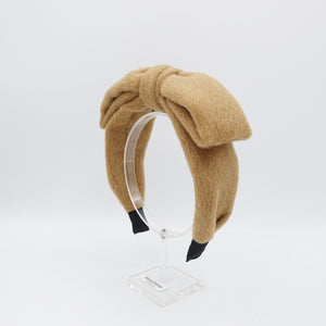 veryshine.com Headband lambswool bow headband Winter fur fashion wool hairband women hair accessory