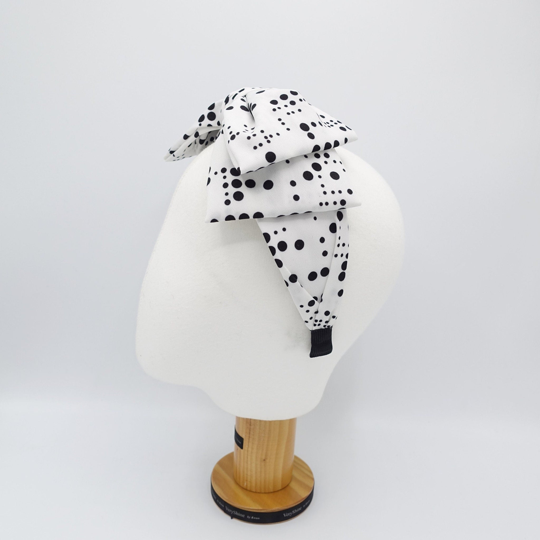 veryshine.com Headband layered bow headband dot print hairband casual hair accessory for women