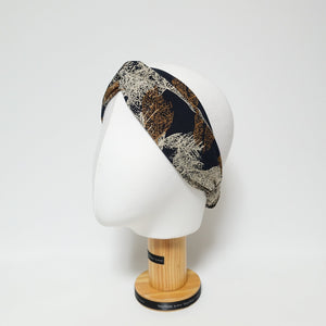 veryshine.com Headband leaf print front twist headband elastic hairband women hair accessory