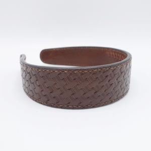 veryshine.com Headband leather pattern headband, handmade leather headband, leather stamping headband