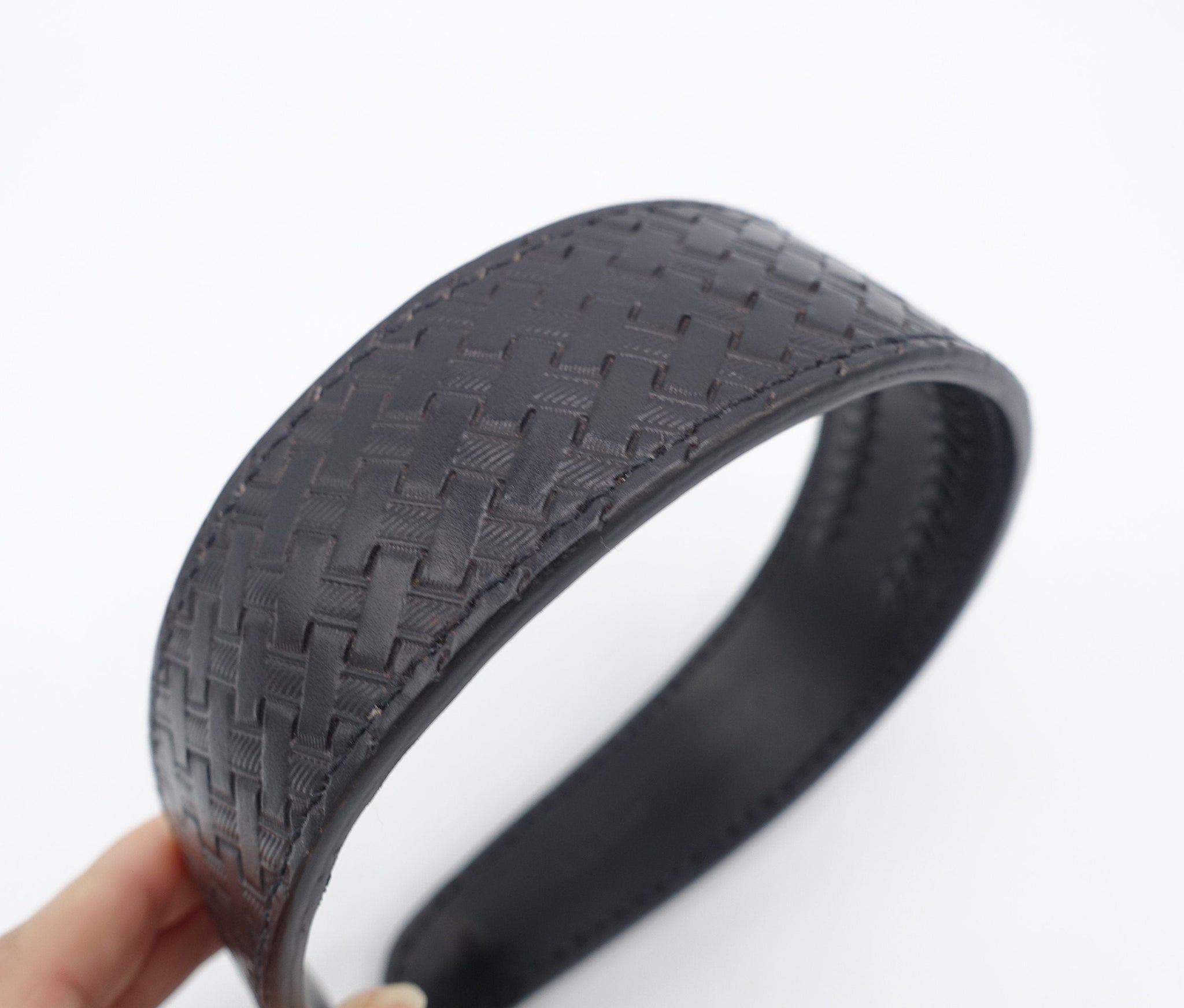 veryshine.com Headband leather pattern headband, handmade leather headband, leather stamping headband