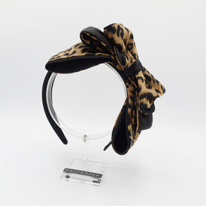 veryshine.com Headband leopard bow headband luxury style satin hairband for women