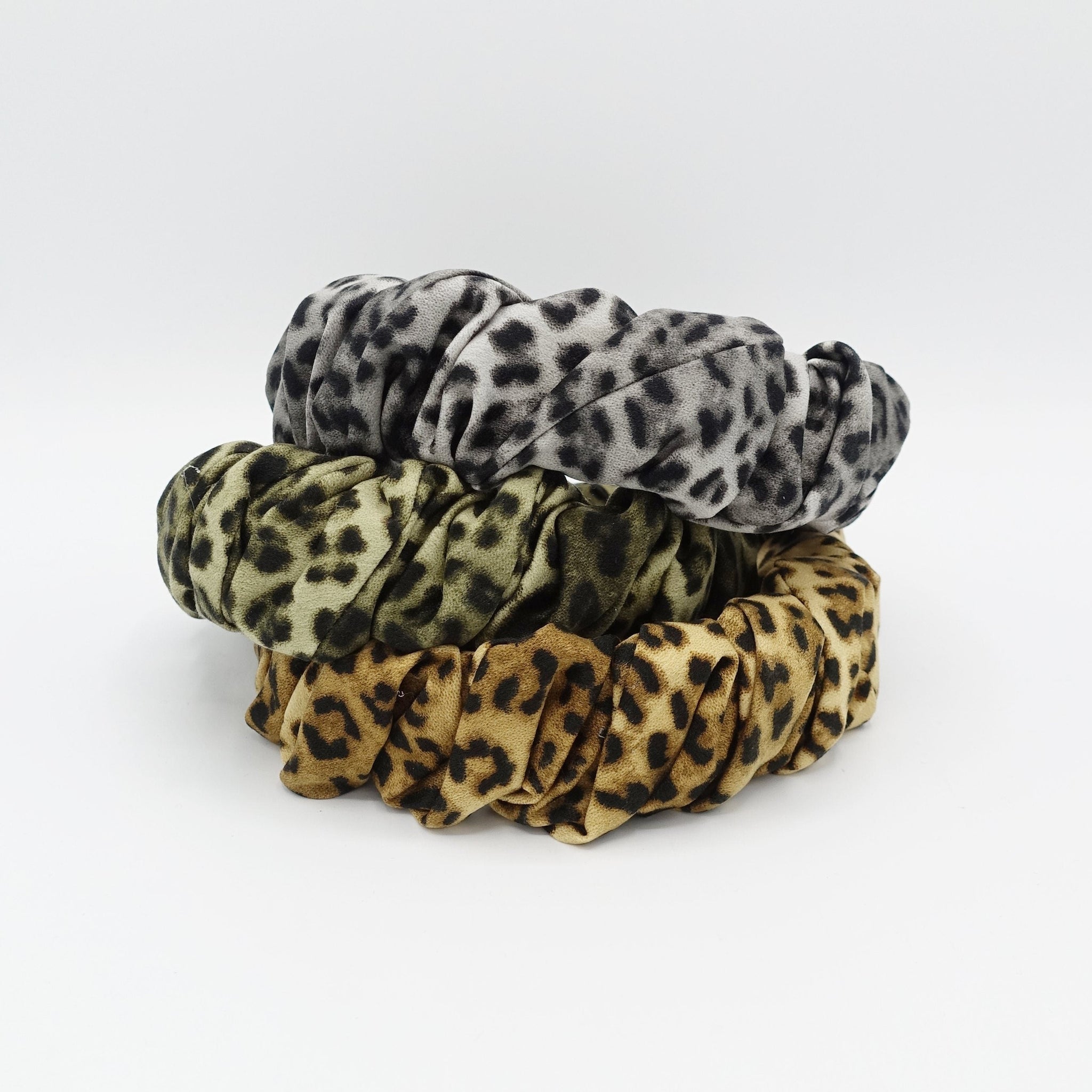 veryshine.com Headband leopard headband spiral pleated hairband stylish hair accessory for women