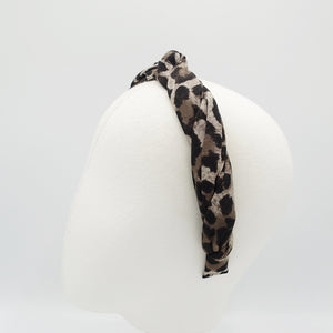 veryshine.com Headband leopard print  print 2 strand crossed round braided headband for women