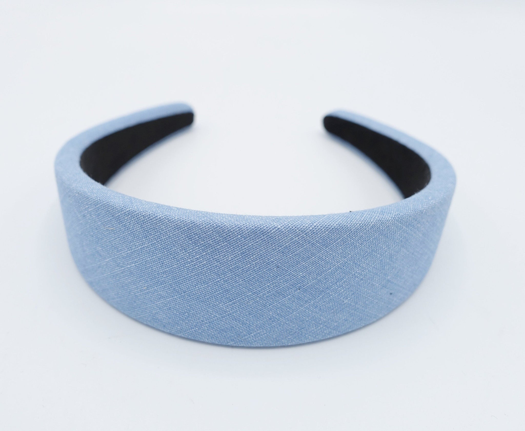 veryshine.com Headband light blue denim padded headband casual cotton hairband for women
