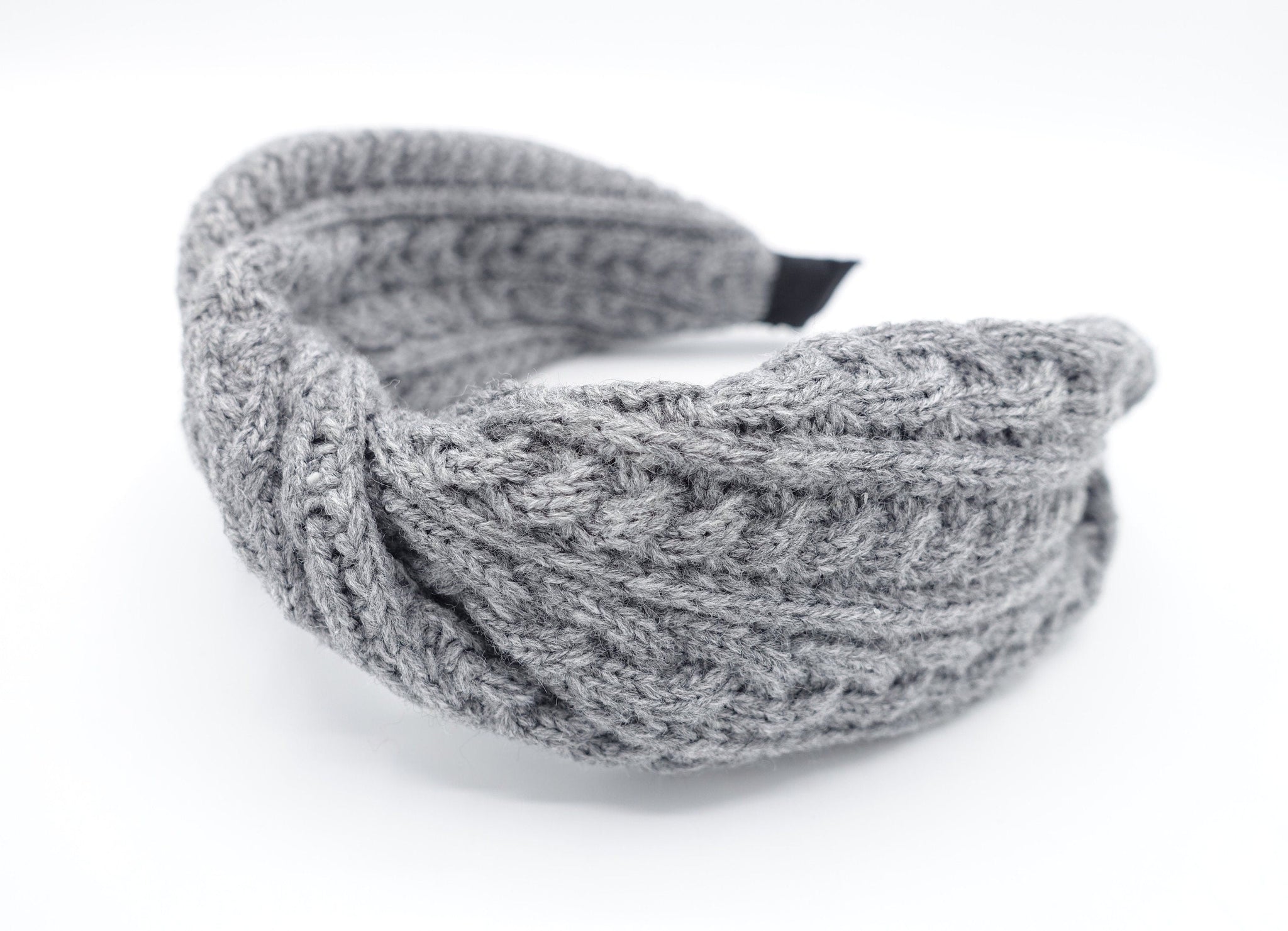 veryshine.com Headband Light gray cable knit headband twist Winter hairband women hair accessory for women