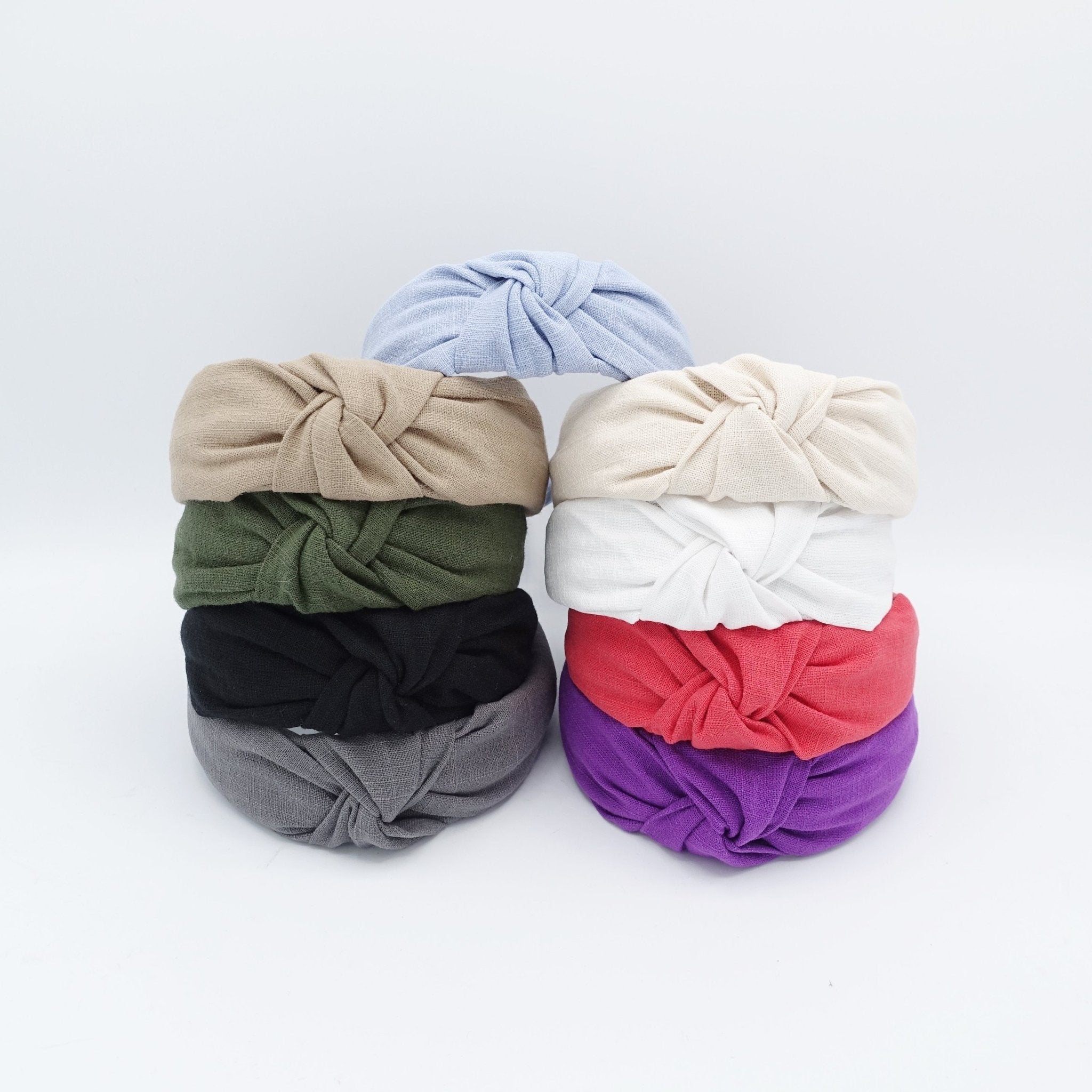 veryshine.com Headband linen blend fabric top knot headband basic style hairband women hair accessory