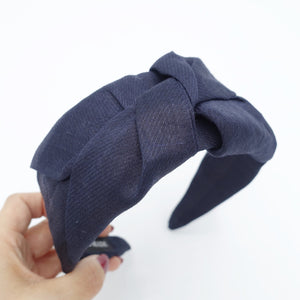 veryshine.com Headband Linen blend headband front cross twist hairband solid hair accessory for women
