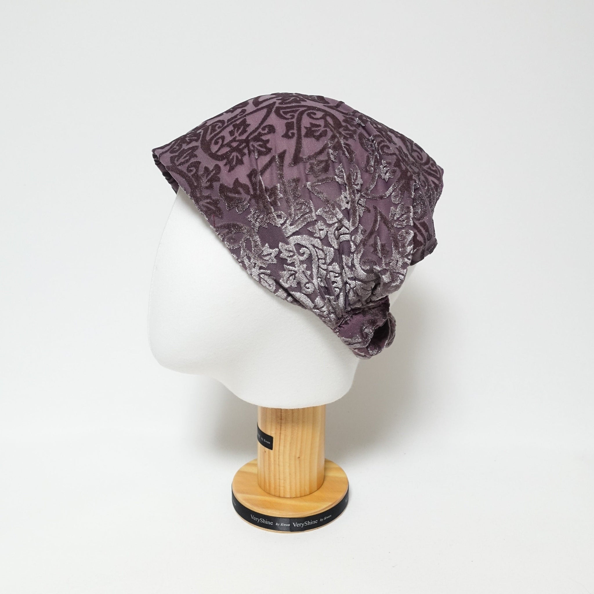 veryshine.com Headband Mauve plant pattern cut velvet headband stylish headwrap women head band