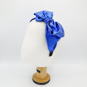 veryshine.com Headband metallic bow headband shiny fabric knotted hairband women hair accessories