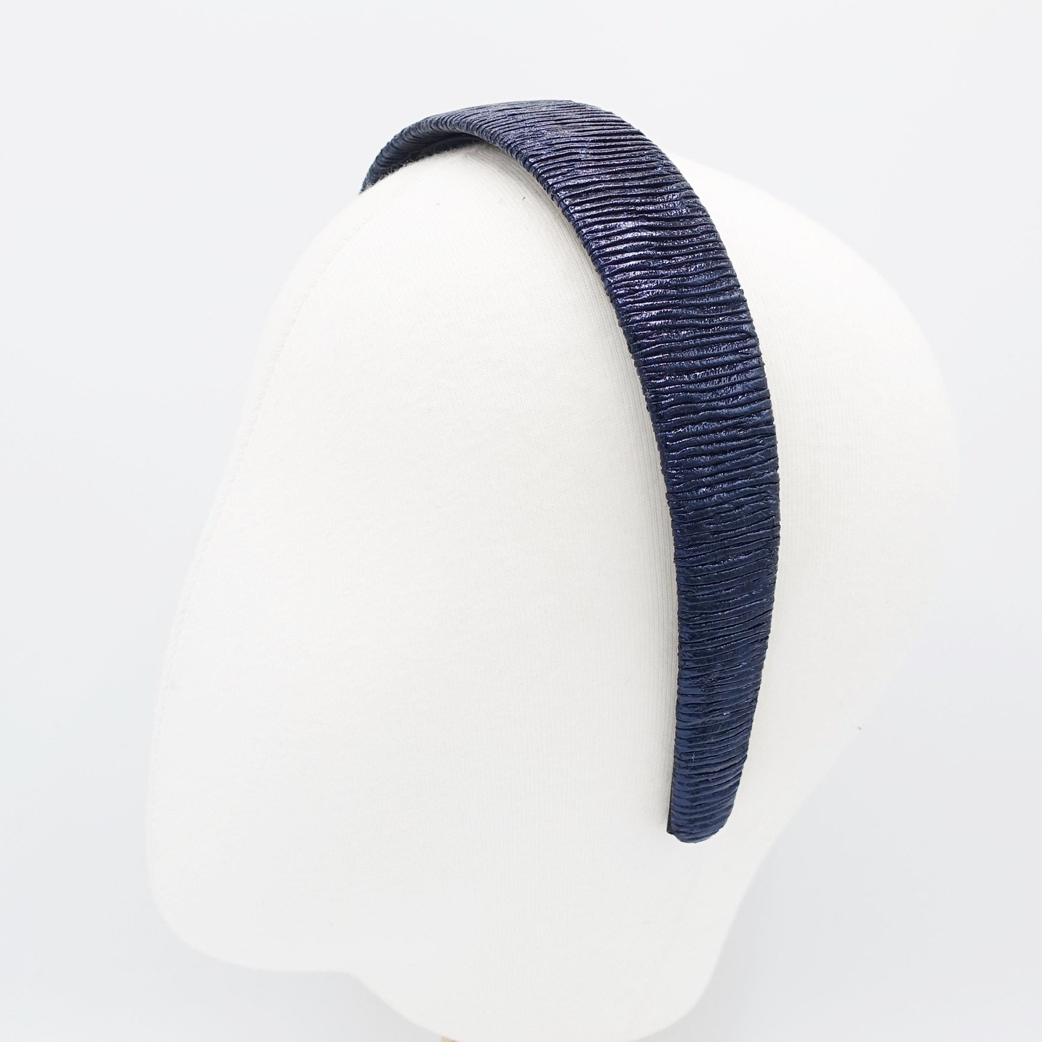 veryshine.com Headband metallic pleated headband flat hairband women hair accessory