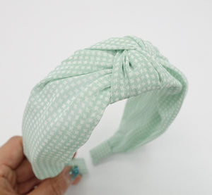 veryshine.com Headband Mint micro houndstooth knot headband chiffon hairband for women