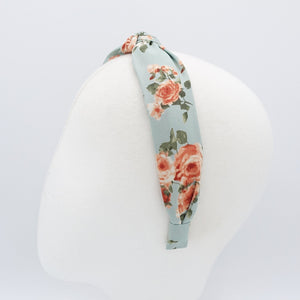 veryshine.com Headband Mint narrow headband flower vine print knotted headband floral thin hairband women hair accessory