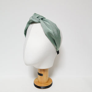 veryshine.com Headband Mint satin front knot hairband glossy simple headband women hair accessory