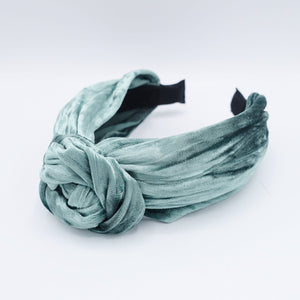 veryshine.com Headband Mint velvet circle knot headband wired flower knot hairband women hair accessory