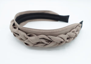veryshine.com Headband Mocca beige grosgrain braided strap headband added on women headband