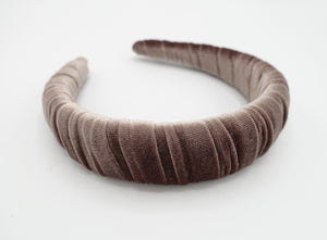 veryshine.com Headband Mocca beige velvet wrap padded headband fashion hair accessory for women