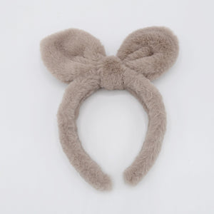 veryshine.com Headband Mocca gray bunny headband fabric fur hairband for Moms and Kids