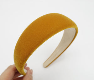 veryshine.com Headband Mustard lightly padded velvet headband basic women hairband Fall Winter hair accessory