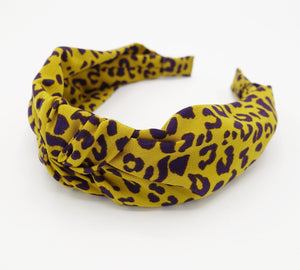 veryshine.com Headband Mustard modern colorful cheetah print knot headband animal print hairband women hair accessories