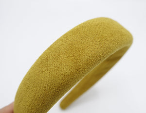 veryshine.com Headband Mustard Suede fabric headband, padded headband for women