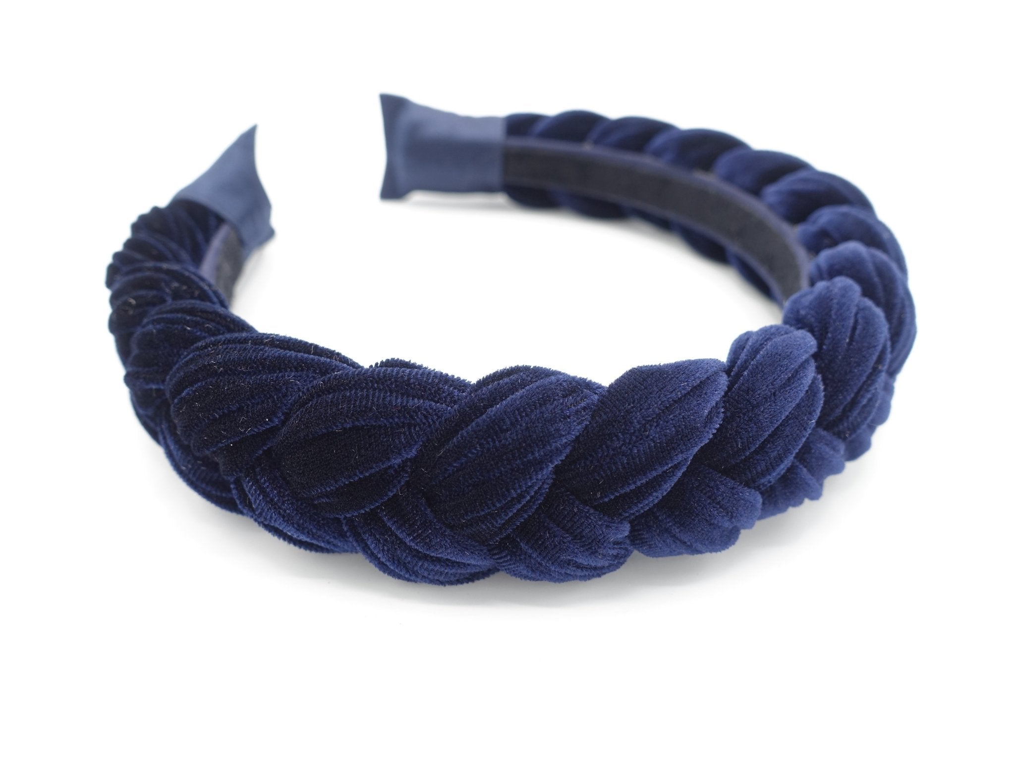 veryshine.com Headband Navy Brooklyn velvet braided headband women hair accessory