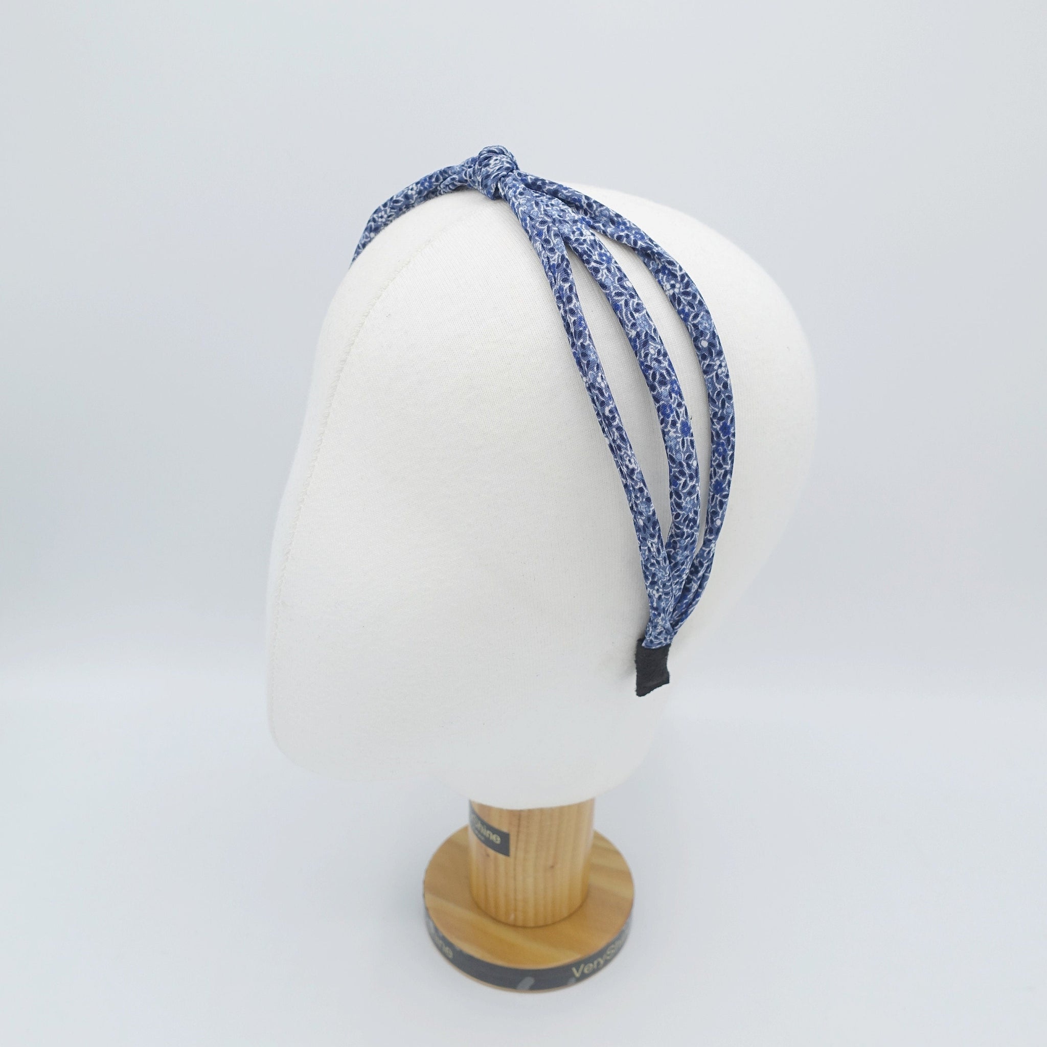 veryshine.com Headband Navy flower petal triple strand headband wired thin hairband floral women hair accessory