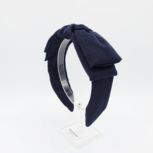 veryshine.com Headband Navy layered bow headband wired bow hairband for women