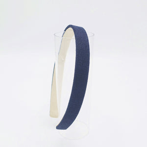 veryshine.com Headband Navy narrow linen headband daily comfortable hair accessory for women
