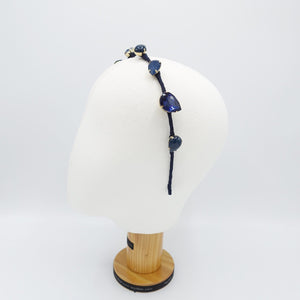 veryshine.com Headband Navy rhinestone beaded headband thin hairband jeweled hair accessory for women