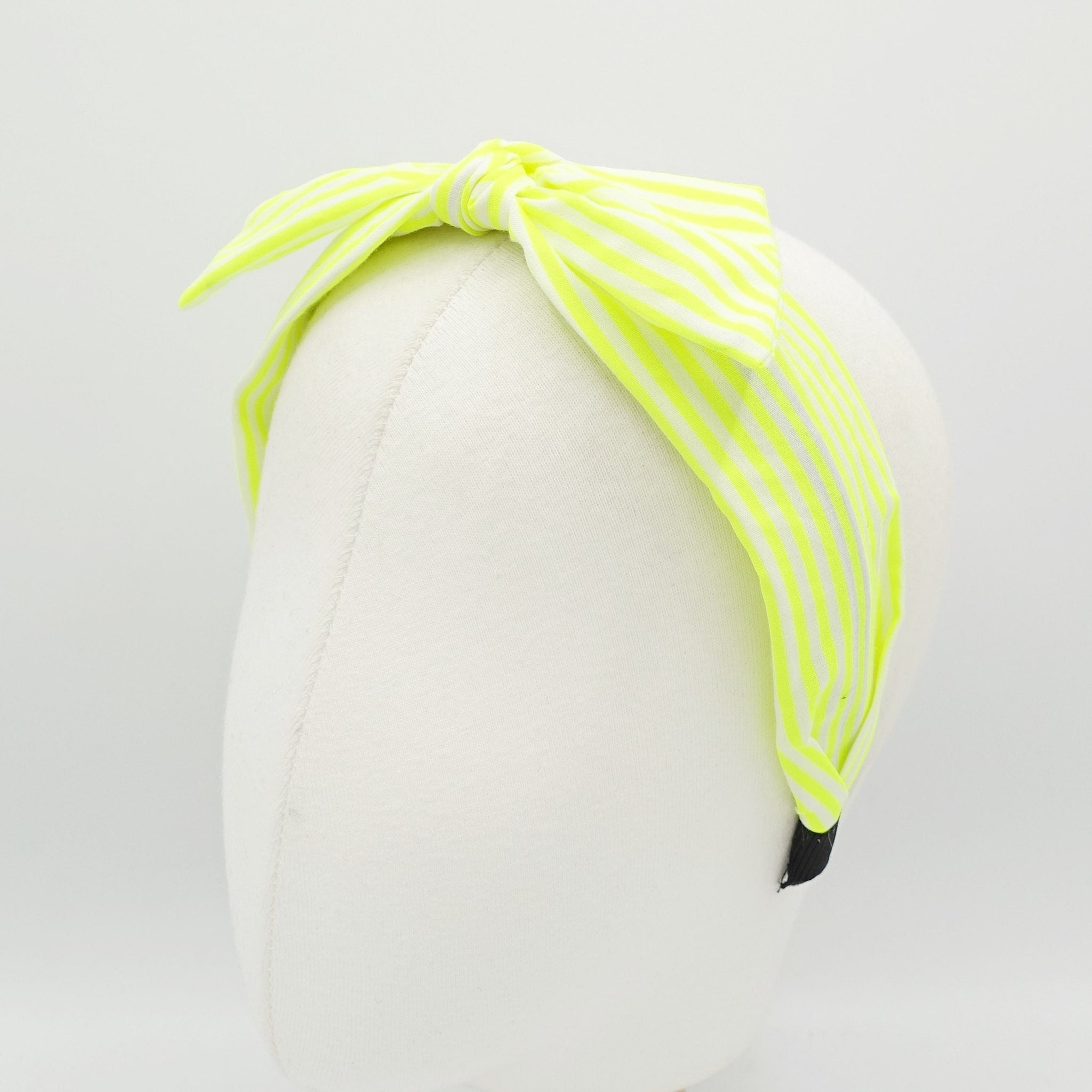veryshine.com Headband neon stripe knot headband wire bow hairband women hair accessory