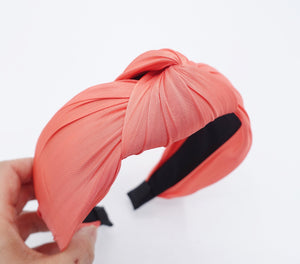 veryshine.com Headband Orange organdy top knot headband solid color hairband hair accessory for women