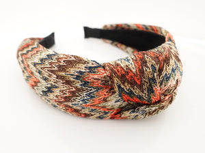 veryshine.com Headband Orange zig zag stripe headband knot knit hairband stylish woman hair accessory