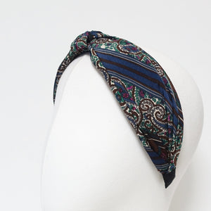 veryshine.com Headband paisley front knot headband intense color pattern woman hair accessory