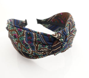 veryshine.com Headband paisley front knot headband intense color pattern woman hair accessory