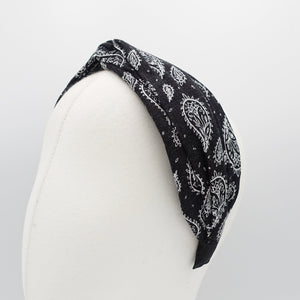 veryshine.com Headband pastel paisley print cross headband pastel tone cotton twist hairband women headband